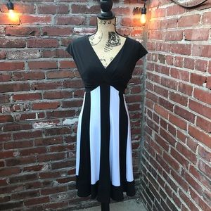 Black and White Midi Dress